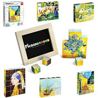 PicassoTiles 20 pc STEM Toy, Magnetic Puzzle Cubes, Building Blocks for Kids Age 3 & Up, PMC21