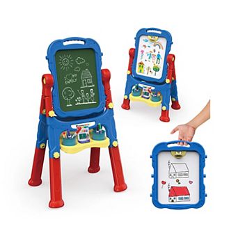 PicassoTiles 2-in-1 Easel Art Drawing Board with Accessories for Toddlers, Boys and Girls 3+