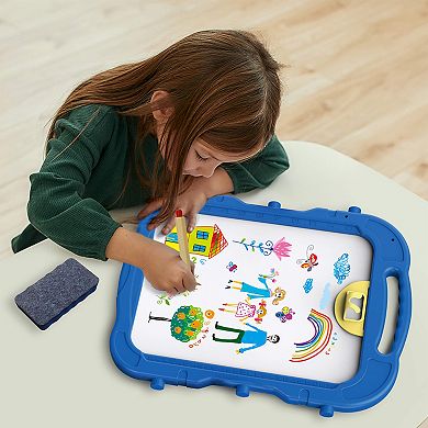 PicassoTiles 2-in-1 Easel Art Drawing Board with Accessories for Toddlers, Boys and Girls 3+