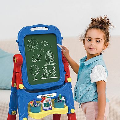 PicassoTiles 2-in-1 Easel Art Drawing Board with Accessories for Toddlers, Boys and Girls 3+
