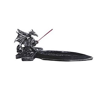 FC Design 10.25"W Silver Dragon with Sword Incense Burner Sticks Holder