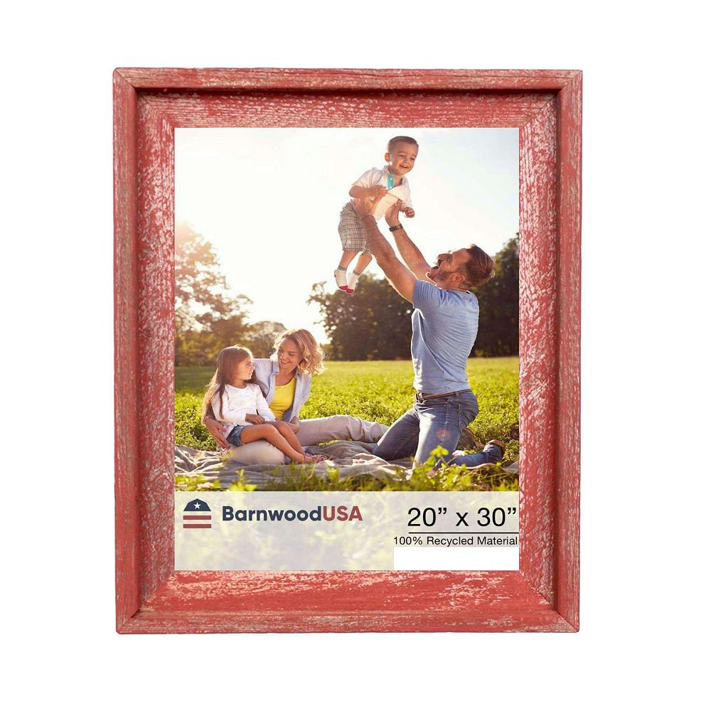 Barnwood USA 20 in. x 30 in. Rustic Farmhouse Signature Series Wooden Picture Frame, Weathered Gray, image size:1000x1000