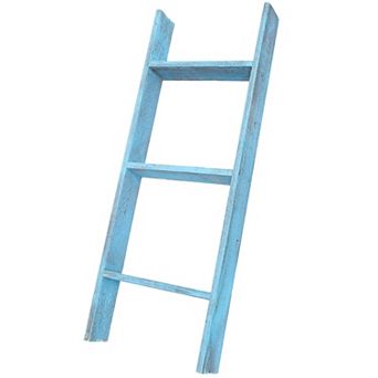 Rustic Farmhouse 3ft Reclaimed Wood Decorative Bookcase Picket Ladder