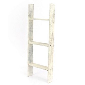 Rustic Farmhouse 3ft Reclaimed Wood Decorative Bookcase Picket Ladder