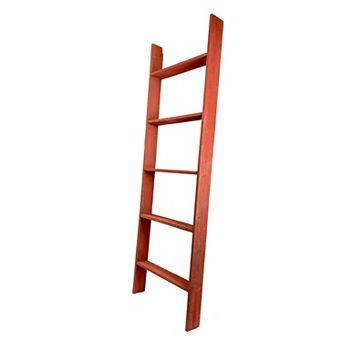 Rustic Farmhouse 5ft Reclaimed Wood Decorative Bookcase Picket Ladder (18 in Wide)