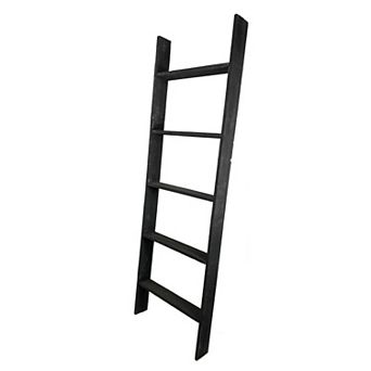 Rustic Farmhouse 5ft Reclaimed Wood Decorative Bookcase Picket Ladder (18 in Wide)