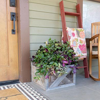 Rustic Farmhouse 4ft Reclaimed Wood Decorative Bookcase Picket Ladder