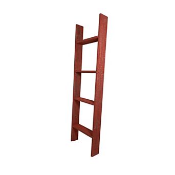 Rustic Farmhouse 4ft Reclaimed Wood Decorative Bookcase Picket Ladder