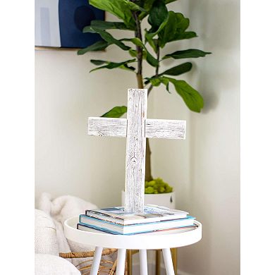 Rustic Christian 15 in. x 12 in. Old Reclaimed Wood Cross