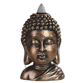FC Design 3.5"H Bronze Buddha Head Backflow Incense Burner
