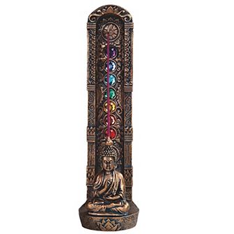 FC Design 9.25"H Standing Buddha 7 Chakra Stone Incense Burner Statue Incense Sticks Holder Decoration Figurine