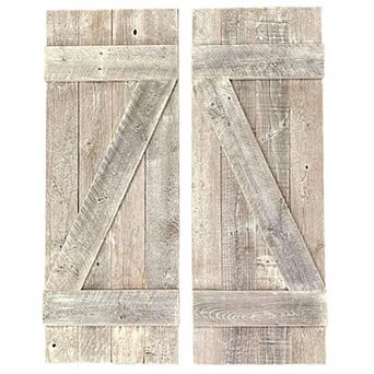 Rustic Farmhouse 36 in x 12 in Reclaimed Wood Decorative Shutters (Set of 2)