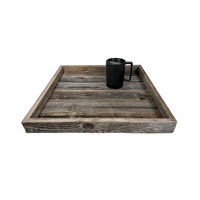 Rustic Farmhouse Large Reclaimed Wooden Ottoman Orangizing Serving Tray