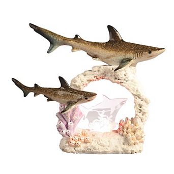 FC Design 7"H LED Shark with Baby Statue Fantasy Decoration Figurine Home Room Decor