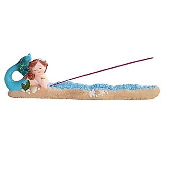 FC Design 9.75"W Blue Mermaid Incense Burner Sticks Holder Mergirl Statue Fantasy Decoration Figurine