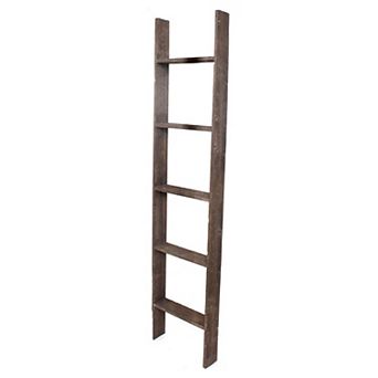 Rustic Farmhouse 5ft Reclaimed Wood Decorative Bookcase Picket Ladder