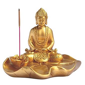 FC Design 4.25"W Golden Buddha Incense Burner Statue Fantasy Decoration Figurine