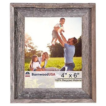 Rustic Farmhouse Signature Series 4x6 Reclaimed Wood Picture Frame