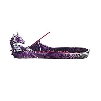 FC Design 10.75"W Purple Dragon Incense Burner Sticks Holder