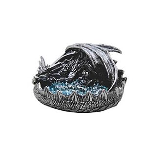 FC Design 4.25"W Silver Dragon Incense Burner Sticks Holder