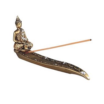 FC Design 10"W Gold Thai Buddha Incense Burner Incense Sticks Holder Home Decoration