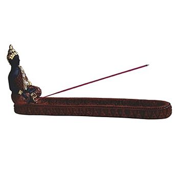 FC Design 10"W Red Thai Buddha Earth Touching Statue Incense Burner Incense Sticks Holder