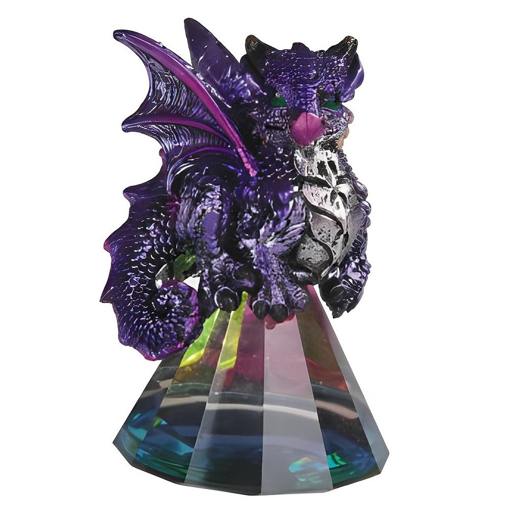 FC Design 3.5"H Purple Dragon Standing on Pyramid Glass Statue Fantasy ...