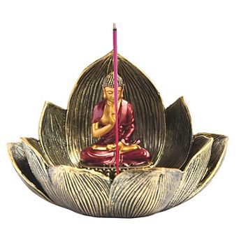 FC Design 5.5"W Red Buddha Incense Burner Statue Fantasy Decoration Figurine