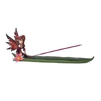 FC Design 13"W Red Fairy with Clear Wings Incense Burner Sticks Holder