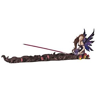 FC Design 13"W Purple Fairy with Clear Wings Incense Burner Sticks Holder