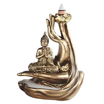 FC Design 5.5"H Bronze Buddha Backflow Incense Burner