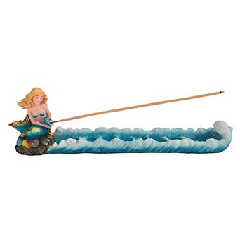 FC Design 11.75"W Turquoise Mermaid Incense Burner Incense Sticks Holder Fantasy Decoration Figurine