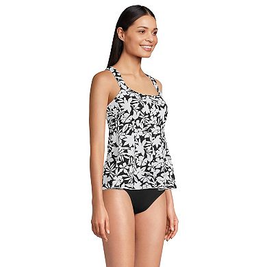 Women's Lands' End DD-Cup Flutter Scoop Neck Tankini Top with Adjustable Comfort Straps