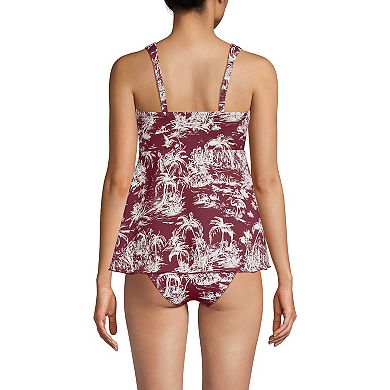 Women's Lands' End DD-Cup Flutter Scoop Neck Tankini Top with Adjustable Comfort Straps