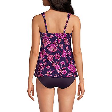 Women's Lands' End DD-Cup Flutter Scoop Neck Tankini Top with Adjustable Comfort Straps