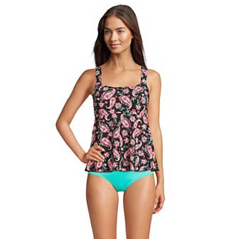 Women's Lands' End DD-Cup Flutter Tankini Swim Top