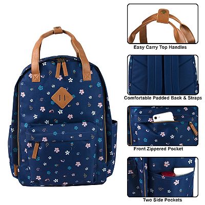 Emma Chloe Double Handle Floral Backpack
