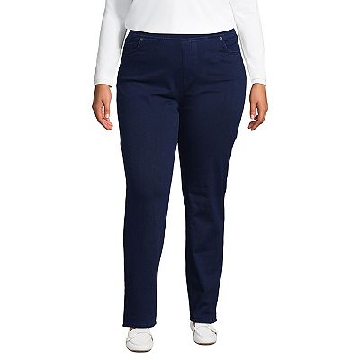 Plus Size Lands' End Starfish Mid-Rise Pull-On Knit Straight-Leg