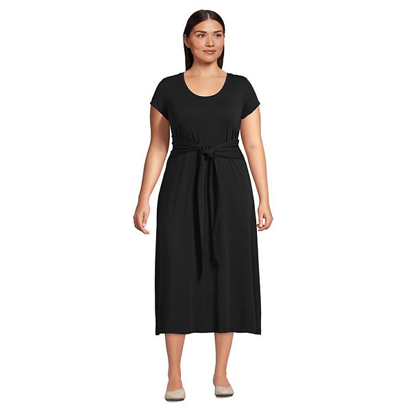 Plus Size Lands' End Lightweight Convertible Tie-Waist Midi Dress