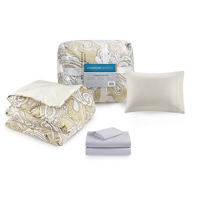 Madison Park Essentials Sylvie Print Paisley Comforter Set with Bed Sheets