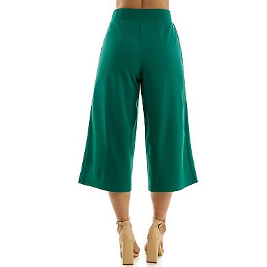 Women's Nina Leonard Elastic Waist Coulotte Pants