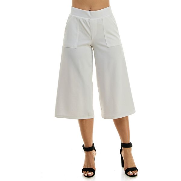Women's Nina Leonard Elastic Waist Culotte Pants