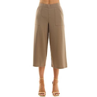 Women's Nina Leonard Elastic Waist Culotte Pants