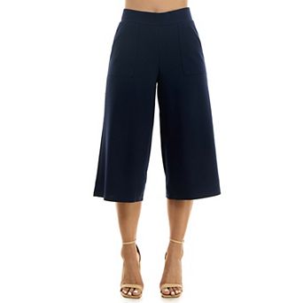Women's Nina Leonard Elastic Waist Culotte Pants