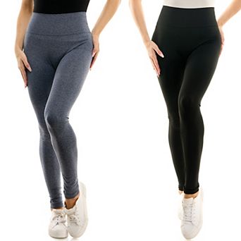 Women's Nina Leonard 2-pack Space-Dyed High-Waisted Leggings