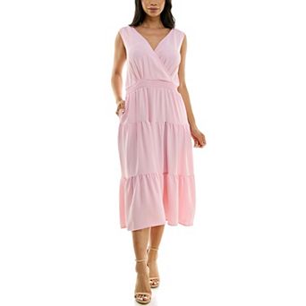 Women's Nina Leonard Tiered Smocked Midi Dress