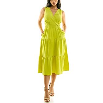 Women's Nina Leonard Tiered Smocked Midi Dress