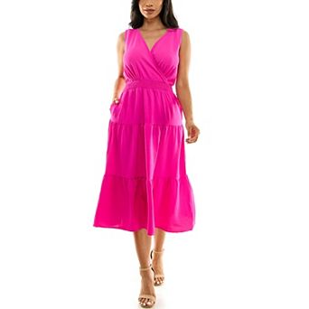Women's Nina Leonard Tiered Smocked Midi Dress