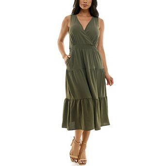 Women's Nina Leonard Tiered Smocked Midi Dress