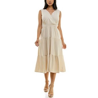 Women's Nina Leonard Tiered Smocked Midi Dress